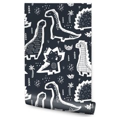 Tapeta Dla Chłopca DINOZAURY Szkic Komiks Ozdoba  - Miniaturka zdjęcia nr 1