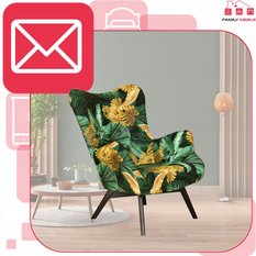 Fotel uszak skandynawski Luna Print Monstera - Miniaturka zdjęcia nr 4