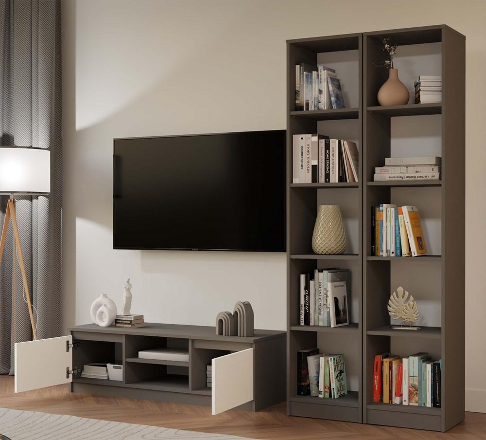 Szafka RTV Malwa 36x120x40 cm stolik pod telewizor antracyt biały nr. 7