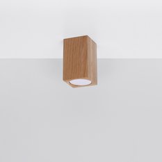 Plafon KEKE 10 dąb 10x6x6cm nowoczesna lampa GU10 do salonu  - Miniaturka zdjęcia nr 2