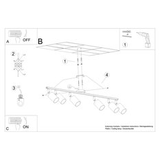 Plafon LEMMI 6L biały 20x24x135cm GU10 nowoczesna lampa do salonu - Miniaturka zdjęcia nr 5