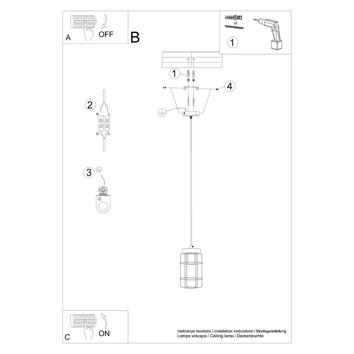 Lampa wisząca GOTTO 1 135x15x15cm nowoczesna E27 do salonu nr. 6