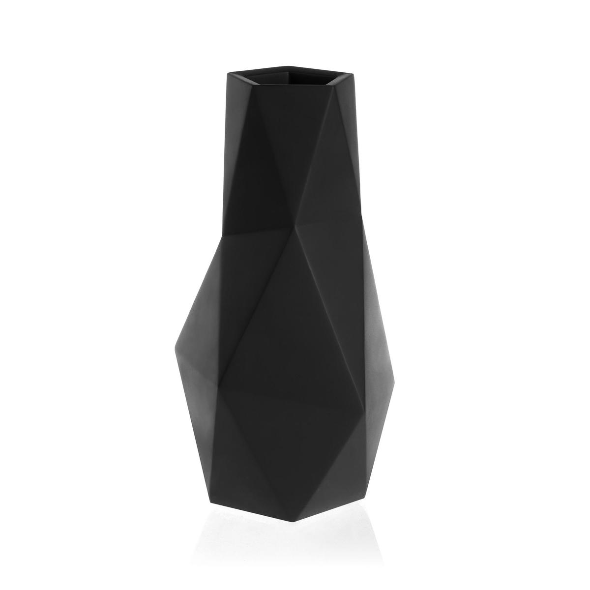 Wazon Low-Poly Black Matt Poli nr. 2