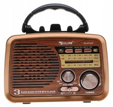 Radio przenośne 17 x 12,5 x 9 cm RETRO z funkcją bluetooth  FM USB  brązowe - Miniaturka zdjęcia nr 3