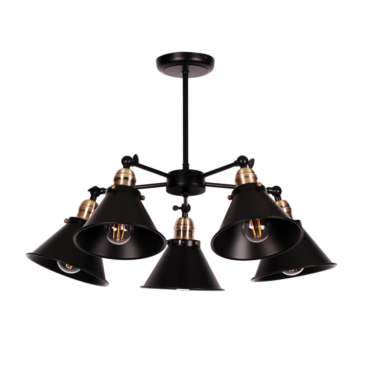 Lampa sufitowa K-8038B-5 MORENO 60x45x60 cm do salonu lub jadalni czarny