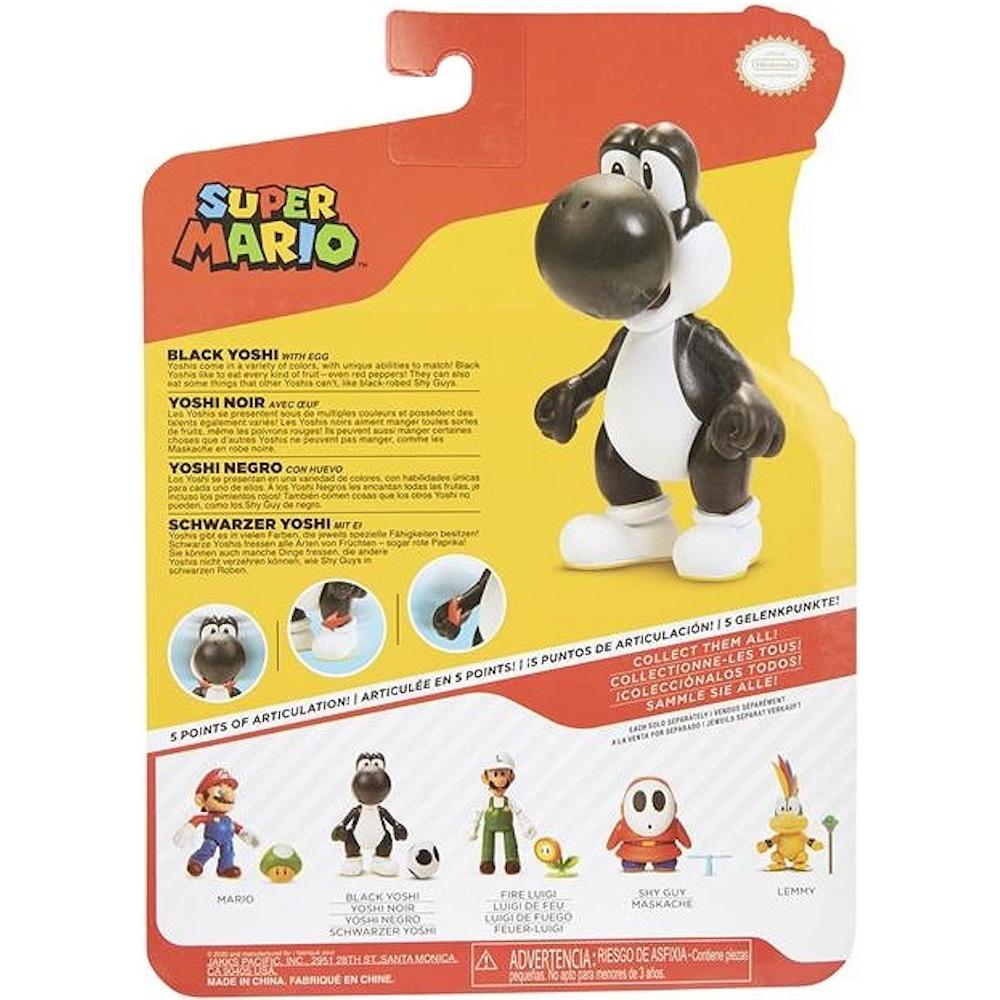 RUCHOMA FIGURKA CZARNY BLACK YOSHI + JAJKO SUPER MARIO JAKKS ORYGINALNA  nr. 6