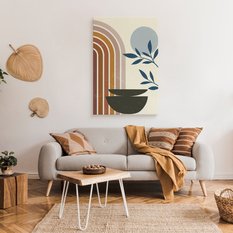 Obraz Do Salonu Gałązki Liście Natura Styl Boho Minimalizm 80x120cm - Miniaturka zdjęcia nr 3