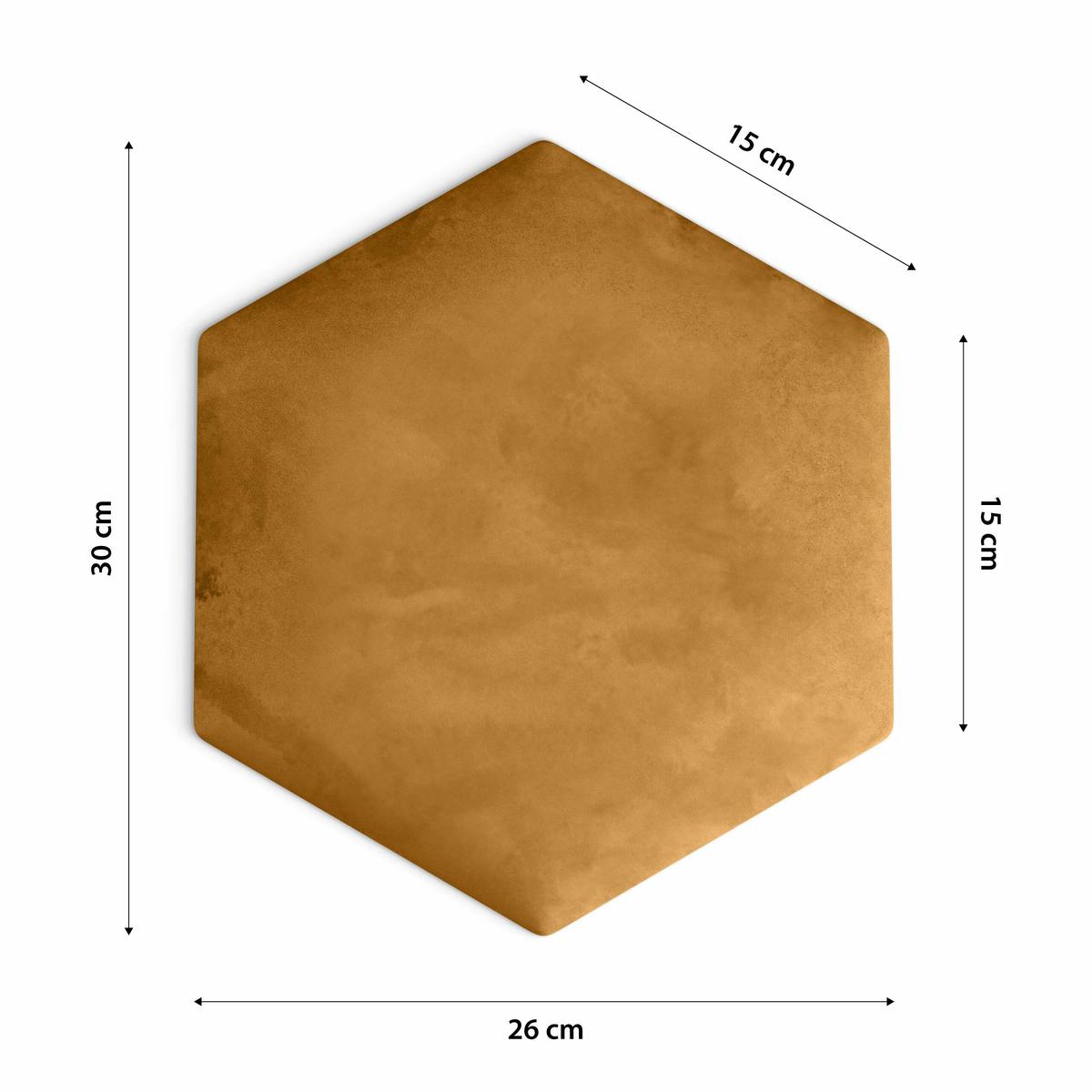 Panele tapicerowane 26x30 cm na ścianę hexagon żółty nr. 7