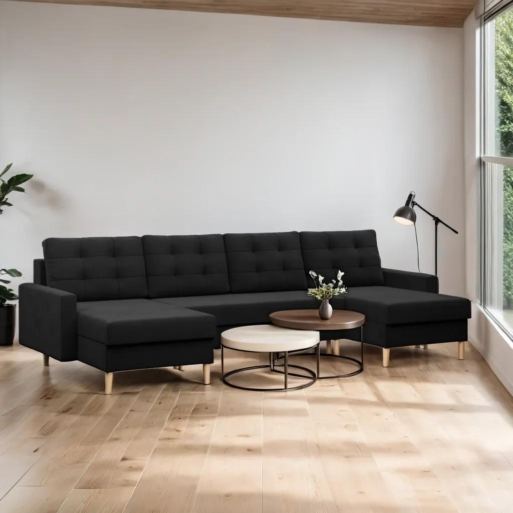 Narożnik sofa kanapa typ U Blank czarna nr. 2