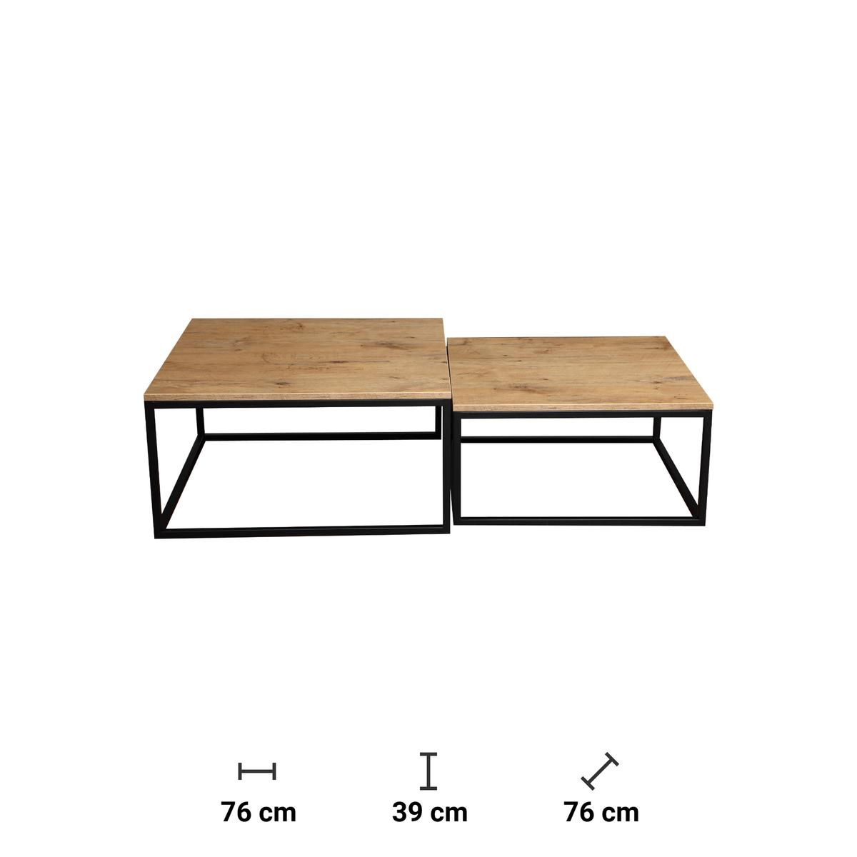 Stolik kawowy 76x76x39 cm Lignum lancelot oak do salonu nr. 4