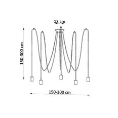 Żyrandol EDISON 5 150x300x300 cm industrialny loftowy lampa sufitowa żarówki E27 czarny - Miniaturka zdjęcia nr 4
