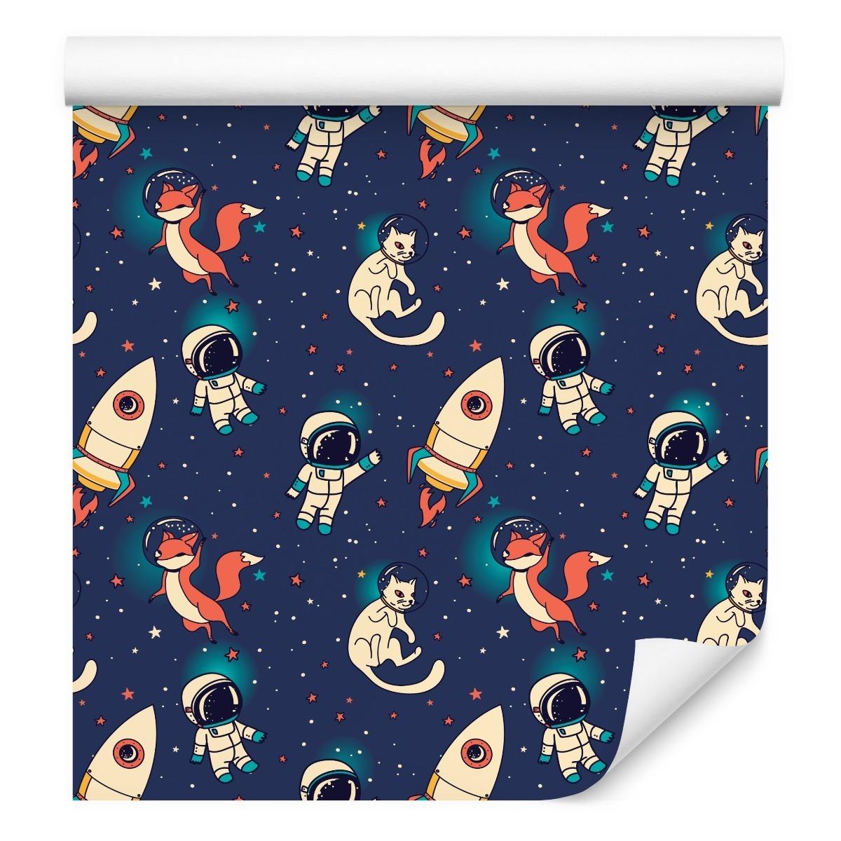 Tapeta Ścienna Lisy Koty Astronauci KOSMOS Gwiazdy  nr. 7