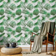 Tapeta, Zielone, Egzotyczne Liście, Bananowiec, Monstera - Miniaturka zdjęcia nr 3