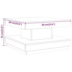 Stolik kawowy 60x60x35 cm do jadalni salonu mdf ciemnobrązowy  - Miniaturka zdjęcia nr 6