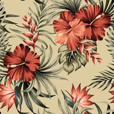 Tapeta Kwiaty HIBISKUSA Liście Tropikalne Przyroda  - Miniaturka zdjęcia nr 6