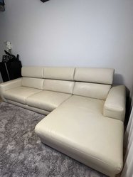 Narożnik kanapa sofa ekoskóra kolor ecru - Miniaturka zdjęcia nr 2