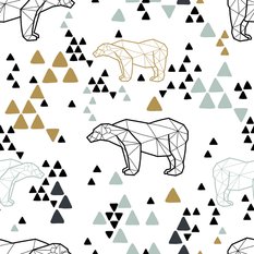 Tapeta Ścienna Geometryczne NIEDŹWIEDZIE Trójkąty - Miniaturka zdjęcia nr 6