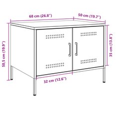  Stolik kawowy, musztardowy, 68x50x50,5, stal walcowana na zimno - Miniaturka zdjęcia nr 12