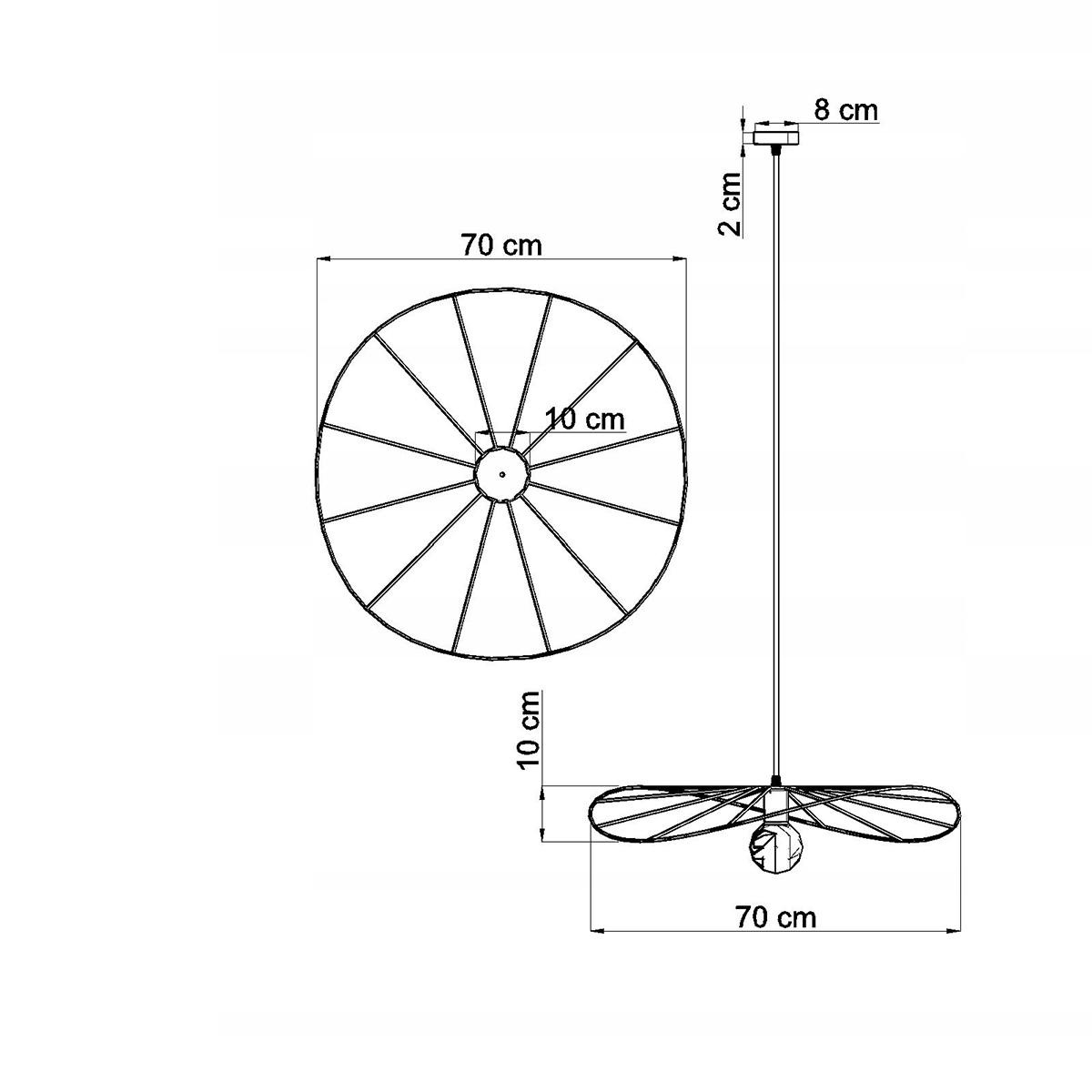 Lampa wisząca ESKOLA 70 czarna 150x70x70cm nowoczesna E27 do salonu nr. 3