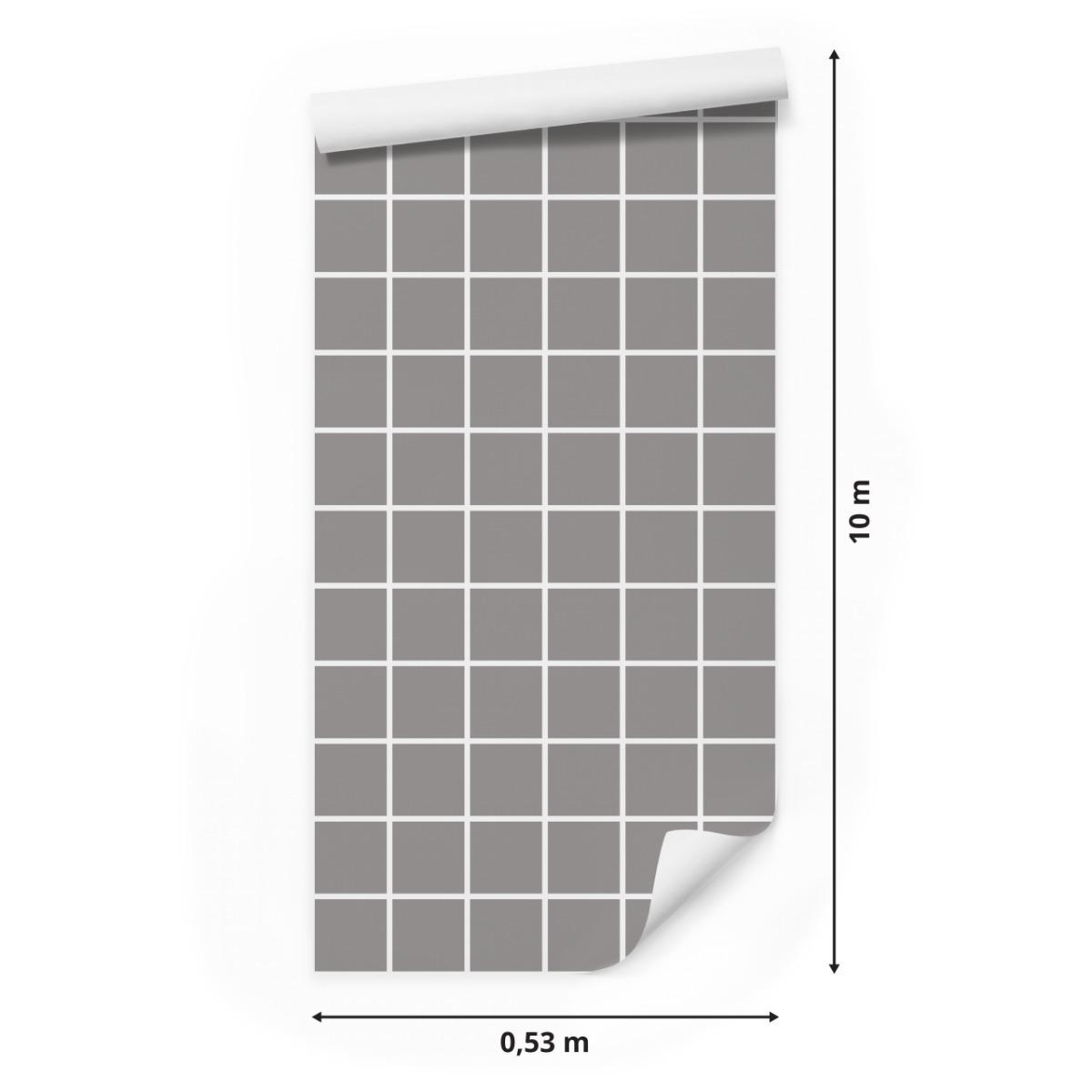 Tapeta Minimalistyczna Szara-Biała KRATA Dekoracja 53x1000  nr. 2