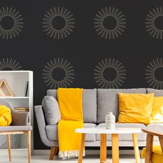Tapeta Do Sypialni Minimalistyczny Wzór SŁOŃCE - Miniaturka zdjęcia nr 3