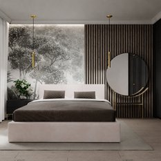 Łóżko tapicerowane do sypialni 180x200x88 cm podwójne z pojemnikiem basic kremowe - Miniaturka zdjęcia nr 4