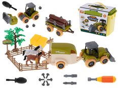 Gospodarstwo rolne farma zestaw zabawek z traktorem dla dzieci 24x5x16 cm