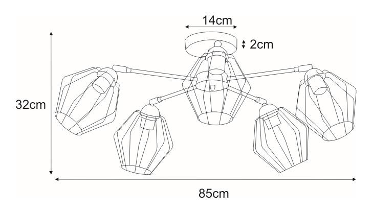 Lampa sufitowa K-3771 BENET 85x32x85 cm do salonu lub pokoju czarny nr. 2