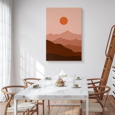 Obraz Do Salonu Różowy Krajobraz Góry Zachód Słońca Styl Boho 80x120cm - Miniaturka zdjęcia nr 4