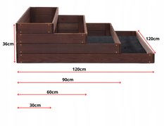 Warzywniak 4-piętrowy inspekt ogrodowy podwyższona grządka 120x120 cm do ogrodu - Miniaturka zdjęcia nr 6