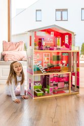 Duży drewniany domek z windą dla lalek - Rezydencja Malibu ECOTOYS - Miniaturka zdjęcia nr 8