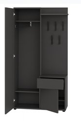 Garderoba do przedpokoju DUO 190x90x40 cm z lustrem wieszakami szafka na buty antracyt loft - Miniaturka zdjęcia nr 4