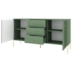 Komoda Iseo 154 cm do sypialni salonu zielony smoke green złoty - Miniaturka zdjęcia nr 4