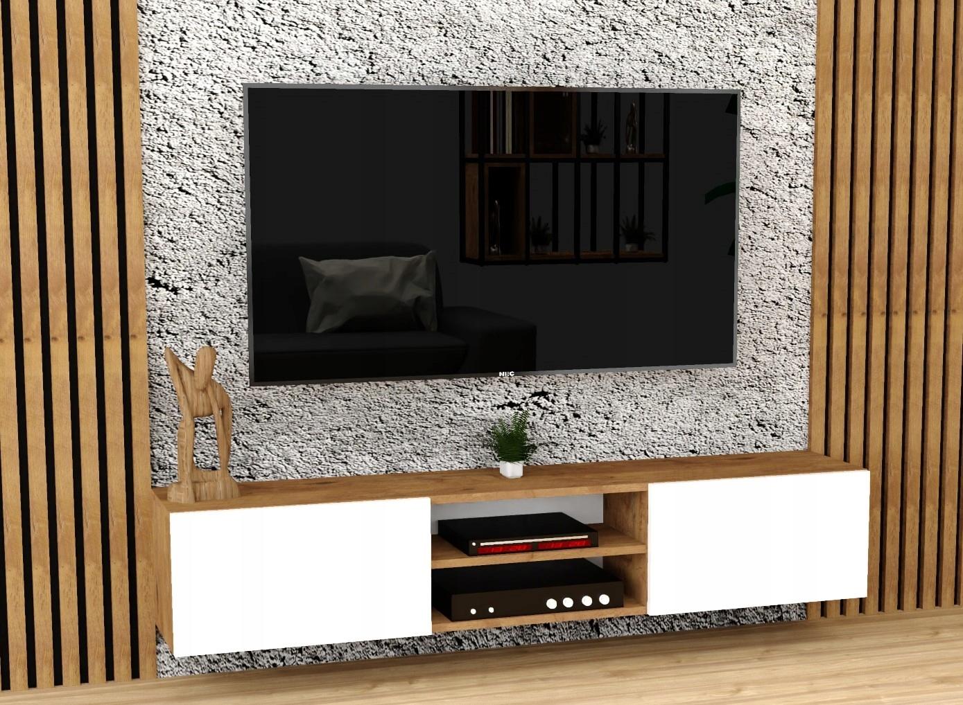 Szafka loft RTV 120/3 dąb lancelot + biały połysk