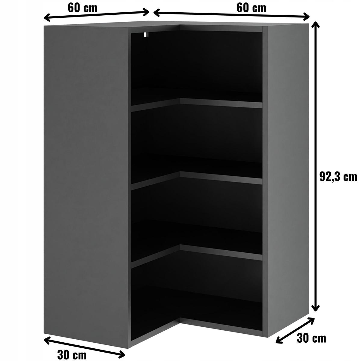 Korpus szafka kuchenna górna narożna 60x92x60 cm z akcesoriami czarny  nr. 2