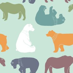 Tapeta Dla Dzieci Kolorowe NIEDŹWIADKI Polarne  - Miniaturka zdjęcia nr 6