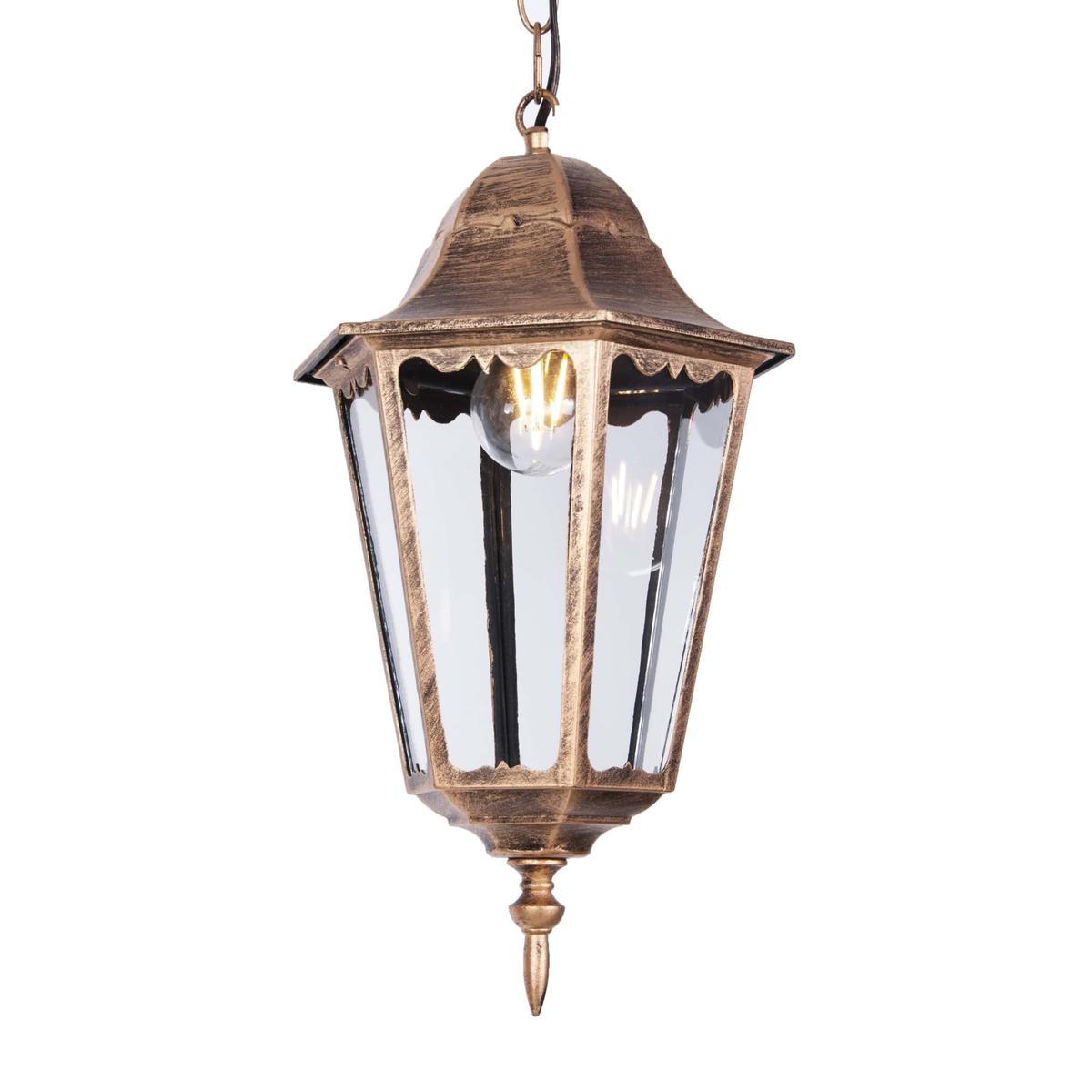 Lampa ogrodowa wisząca K-5006H / LOZANA 22x92x40 cm do ogrodu czarny/złoty