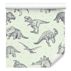 Tapeta do pokoju dziecięcego DINOZAURY zwierzęta, dekoracja nowoczesna  - Miniaturka zdjęcia nr 1