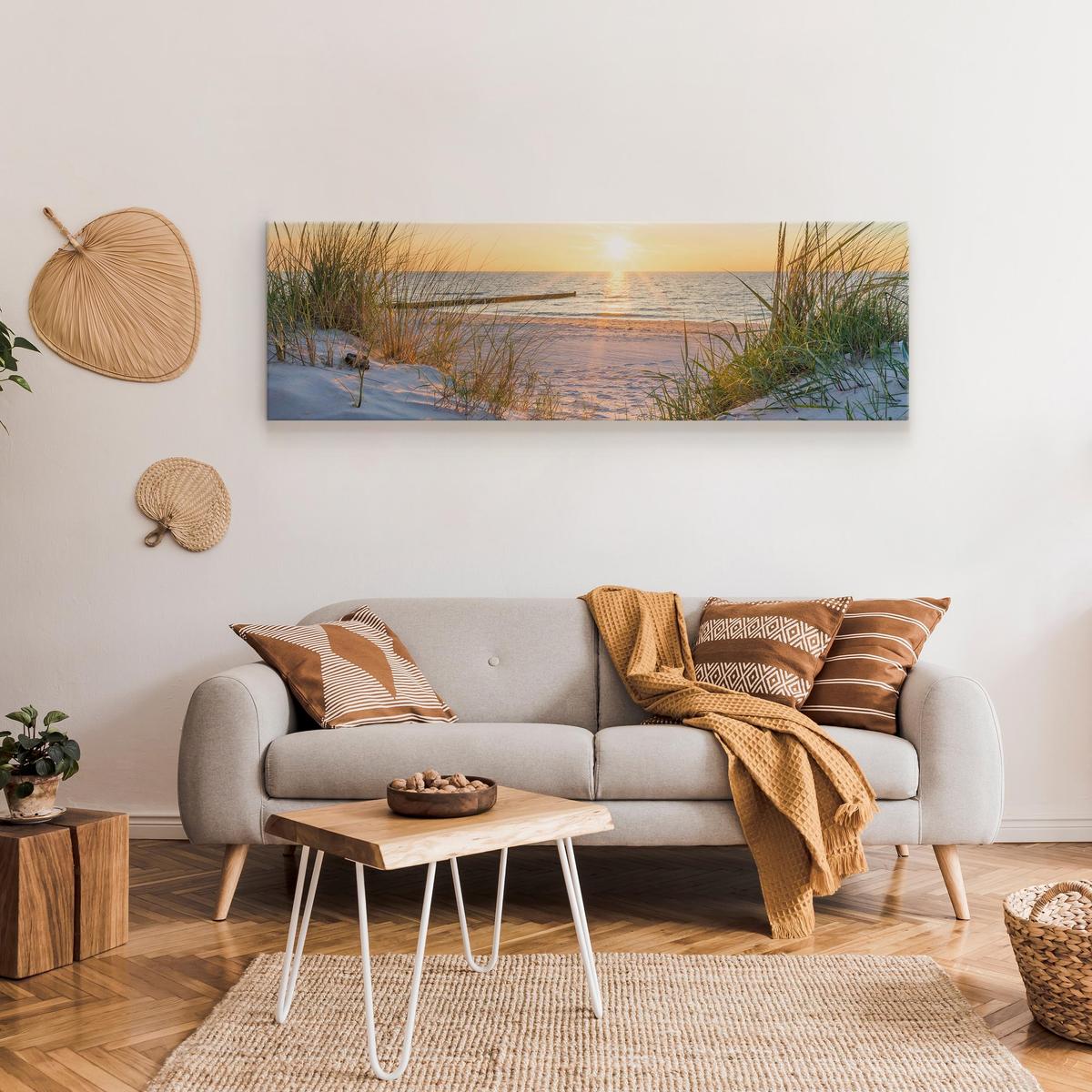 Obraz Do Salonu PLAŻA Morze Zachód Słońca Panorama Pejzaż 145x45cm nr. 6