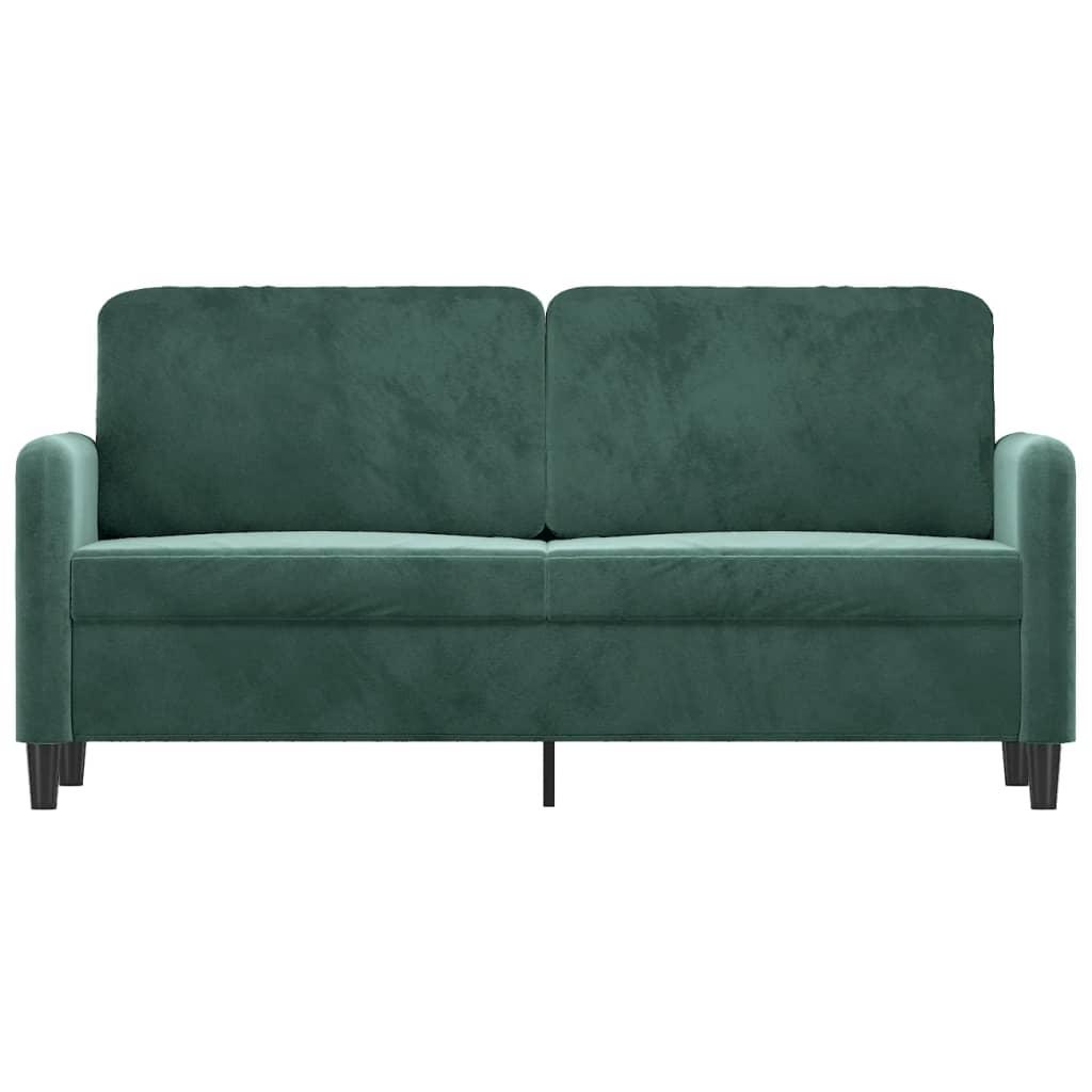 Sofa 158x77x80 cm 2-osobowa wygodna tapicerowana aksamitem ciemnozielona do salonu nr. 3