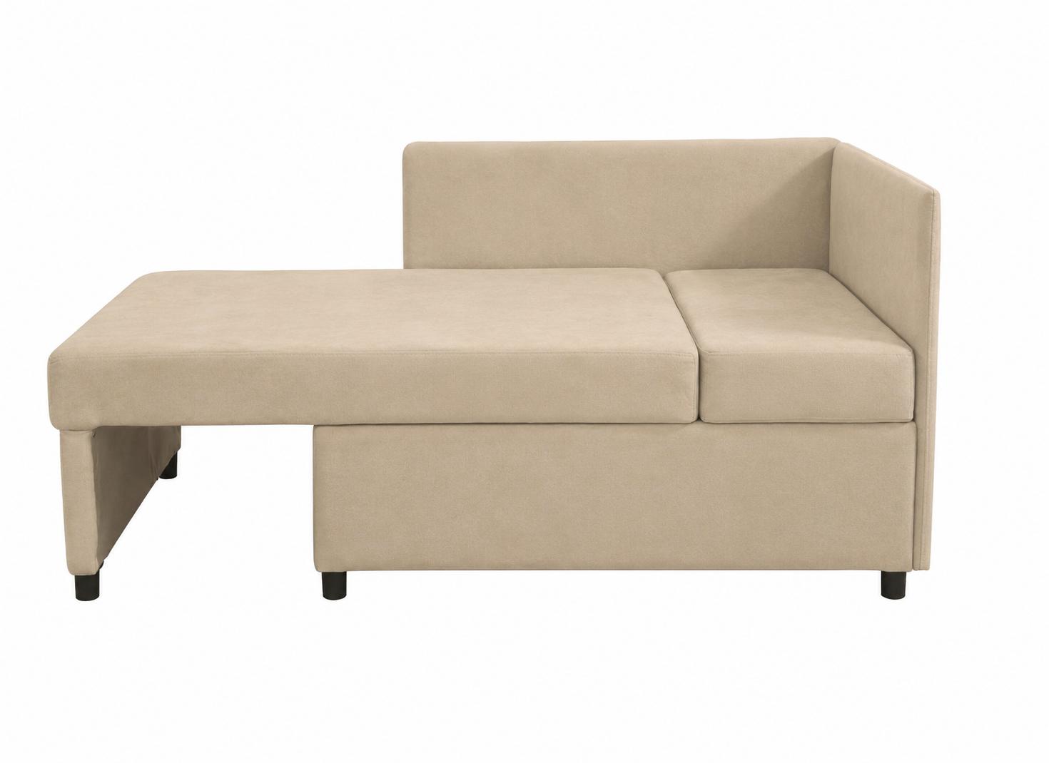 Sofa Viluś 106x75x80 cm beżowy rozkładana sofa narożna jednoosobowa z funkcją spania i pojemnikiem na pościel nr. 8