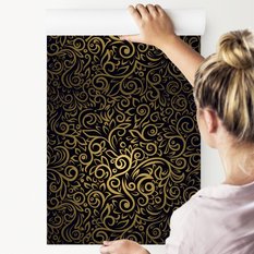 Tapeta Ozdobna LIŚCIE Kwiaty w Stylu Barokowym  - Miniaturka zdjęcia nr 6