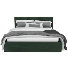 Łóżko tapicerowane  140x200x88 cm do sypialni z pojemnikiem na pościel  basic butelkowa zieleń - Miniaturka zdjęcia nr 11