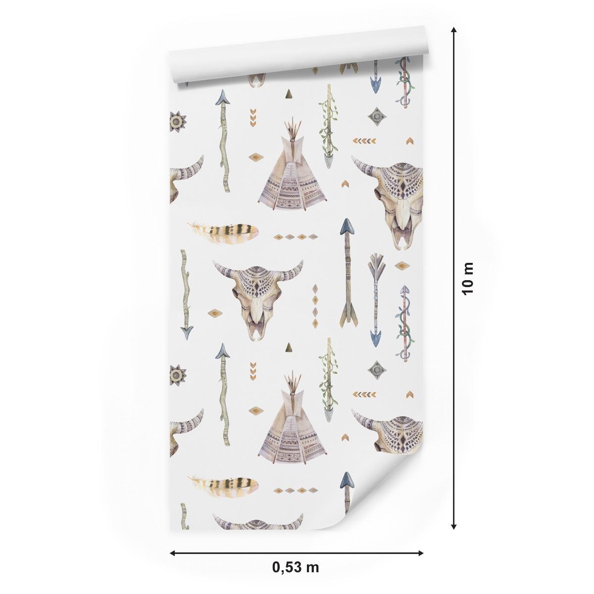 Tapeta Strzały Indiańskie Tipi Styl BOHO Czaszki  nr. 2
