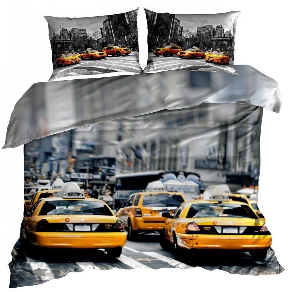 Pościel 3D bawełna satyna 140x200cm NEW YORK TAXI