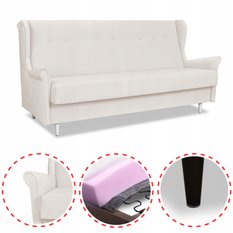 Wersalka sofa uszak kanapa rozkładana Ari beżowa - Miniaturka zdjęcia nr 2