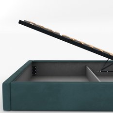 Łóżko Pojedyncze 90x200cm łóżko tapicerowane z pojemnikiem turkusowe do sypialni wezgłowie 100 cm - Miniaturka zdjęcia nr 10