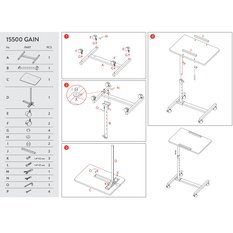 Tatkraft Gain stabilny stolik pod laptopa, 4 kółka - Miniaturka zdjęcia nr 8