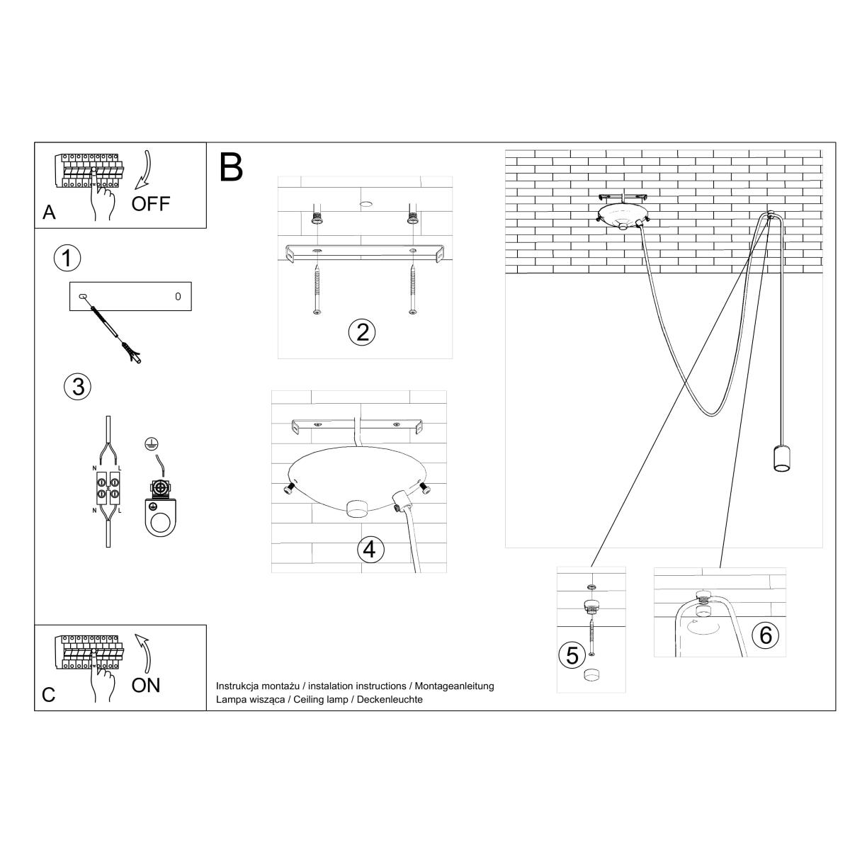 Lampa wisząca EDISON 1 LONG czarny 150x150x300cm nowoczesna E27 do salonu nr. 5