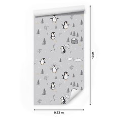 Tapeta dla dzieci – Radosne pingwiny  - Miniaturka zdjęcia nr 2